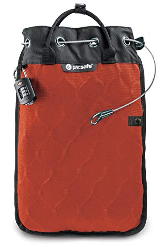 Pacsafe Travelsafe 5L - Mobiler Safe mit TSA-Zahlen Schloß, Trage-Tasche mit Anti-Diebstahl Technologie, 5 Liter Volumen, Orange/Orange