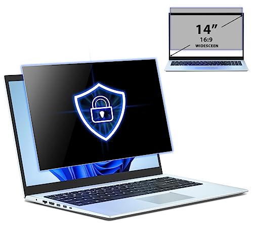 PYS Laptop Blickschutzfolie 14 Zoll Anti Spy Blaulicht Blendfrei Sichtschutz Folie 16:9 Abnehmbarer Displayfilter Sichtschutzfilter Kompatibel mit Lenovo SGIN HP Dell Acer Samsung Asus Toshiba