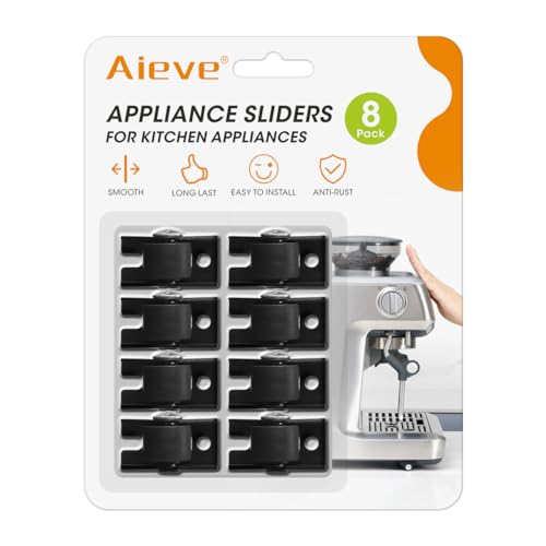 Aieve Kugelrollen für kleine Küchengeräte, 8 STK. Mini Möbelrollen Lenkrollen Selbstklebende drehbare Rollen Zubehör für Heißluftfritteuse Kaffeemaschine Aufbewahrungsbox usw.(Schwarz)
