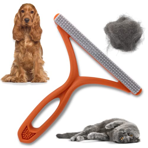 PawsOnly Tierhaarentferner | Katzenhaarentferner | Hundehaare Entfernen | Fusselentferner für Sofa Auto Teppich Kratzbaum Kleidung | Tragbarer | Fusselbürste Tierhaare Pet Hair Remover (Orange)