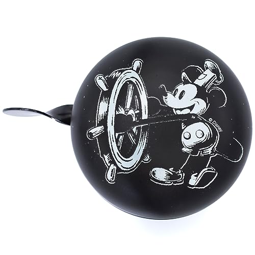 Jubiläums 2-Klang Fahrradklingel Mickey Mouse Retro Steamboat Captain, XXL Ø 80mm, D100