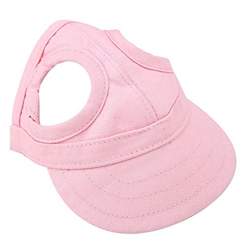 Pssopp Einstellbare Haustier Hund Baseball Cap Sport Cap Hut Outdoor Hut Sonnenschutz Baseball Cap Visier Design Hund Sport Hut mit Ohrlöcher(S-Rosa)