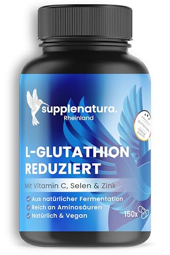 L GLUTATHION reduziert zu 98% | 500 mg je Kapsel | 150 Kapseln | MAGENSAFTRESISTENT | Gluthation von SUPPLENATURA®