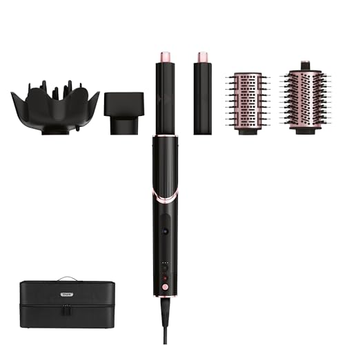 Shark FlexStyle 5-in-1 Luftstyler & Haartrockner, Auto-Wrap-Lockenaufsatz, Paddle-Bürste, Ovalbürste, Konzentrator, Diffusor, Aufbewahrungskoffer, Keine Hitzeschäden, Schwarz/Roségold, HD440EU