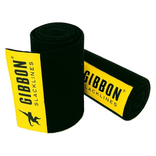 Gibbon Slacklines Baumschutz Gibbon Slacklines Treewear, Baumschutz, schwarzer Filz mit Klettverschluss mit gelbem Logo, Länge: 100 cm, Breite: 16 cm, Schutz für Band und Baum, schwarz, S, 18097
