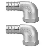 2 x Schlauchstutzen-Verbindungsstück, DN20 x 20 mm Anschluss, Schlauchverschraubung, Rohrverbinder, Edelstahl-Schlauchstutzen für Wasser, Kraftstoff, Luft