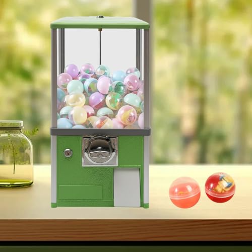 EliKBH Kaugummiautomat, Bonbon-Münzautomat, Kapselautomat mit Schlössern für Geburtstagsgeschenke, Zuhause, Spieleläden und Einzelhandelsgeschäfte (Color : Green)