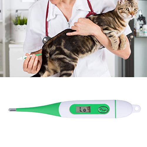 Fieberthermometer für Pferde Rinder, Digitales Haustierthermometer Wasserdichtes Tier Thermometer mit Flexible Temperatursonde, für Tierbesitzer von Hunden Katzen Tierärzten