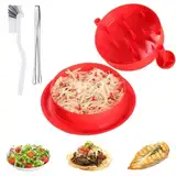 Hühnerhäcksler Werkzeug Twister, Hühnerhäcksler Groß Hähnchenbrust Shredder mit Zange, Bürste, Hitzebeständiger Fleischzerkleinerer mit ergonomischem Griff, geeignet für Schweinefleisch Rind Huhn
