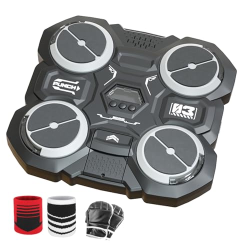 Music Boxing Machine UK – Fitness-Regime zum Boxen | Punching Boxmaschine mit Handschuhen – integriertes intelligentes System Box-Trainingsgerät für Wohnzimmer, Fitnessstudio, Arbeitsbereich,