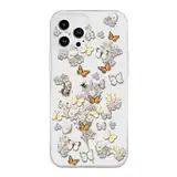 Rnrieyta Miagon Kreativ Blume Hülle für iPhone XR,Schmetterling Blätter Blumen Flower Serie Schutzhülle Transparentes Weich TPU Cover Dünne Kratzfeste Silikon Gel