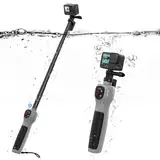 33 Zoll Unterwasser Selfie Stick mit Bluetooth Fernbedienung, Wasserdichter Einziehbarer Selfie Stick für Gopro Hero 13 12 11 10 9 8, Geeignet für Surfen, Schnorcheln und Tauchen(Innerhalb von 98 Fuß)