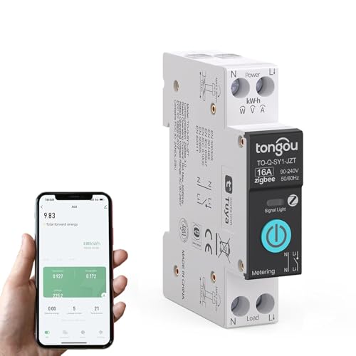 Weinsamkeit Verbundener Schalter, 16A Smart Life APP-Fernbedienung, WiFi-Schalter mit Messung, Sprachsteuerung und Zeitaufzeichnung, Drahtlose Fernbedienung WiFi-Schalter für Smart Home