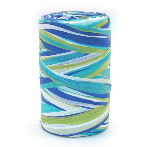 Bunt Raffia Bastband Packschnur 100m Bastband Geschenkband Natur Raffia Papierschnur für Geschenkverpackung Geburtstag Party