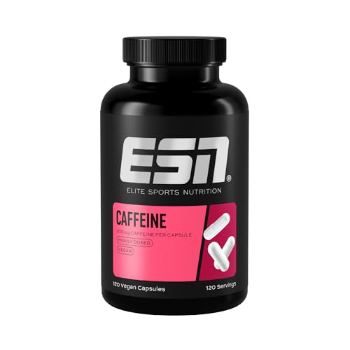 ESN Caffeine Caps, 120 Kapseln, hochdosierte Koffein Kapseln, 200 mg Koffein pro Tagesportion, vegan, geprüfte Qualität - made in Germany