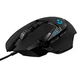 Logitech G502 HERO High-Performance Gaming-Maus mit HERO 25K DPI optischem Sensor, RGB-Beleuchtung, Gewichtstuning, 11 programmierbare Tasten, anpassbare Spielprofile, PC/Mac - Schwarz