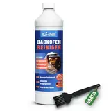 bio-chem Backofenreiniger extra stark | 1000 ml inkl. Pinsel | Löst Eingebranntes ohne Aufheizen & Schrubben | Selbstwirkender Fettlöser | Chlorfrei & geruchsneutral | Made in Germany