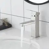 XWIHTR Warm- und Kalt-Badmischer aus Edelstahl mit leisem Keramikschieber, Einhebelmischer, wassersparender Mischbatterie für Badezimmer, Waschbecken, kleine Küchen usw. (Gebürstet)