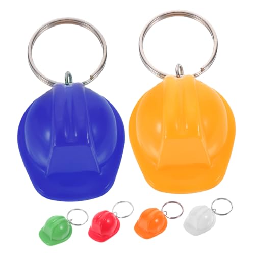DECHOUS 6 Stück Bauhut-schlüsselanhänger Mini-bauhut Bau Party Gefälligkeiten Mini-bauornamente Miniatur-bau-hüte- Partygeschenke Für Den Bau Miniatur-arbeiterpuppenhüte Plastik