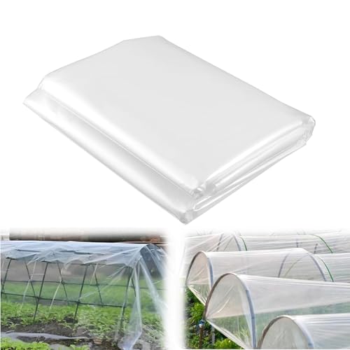 KZQXXT Gewächshausfolie 2X5M Polyethylenfolie Transparent Gewächshausfolie Extra Dick Reißfest Folie Kunststoffplatten für Bauernhöfe, Gärten, Gartenarbeit Treibhaus Folientunnel