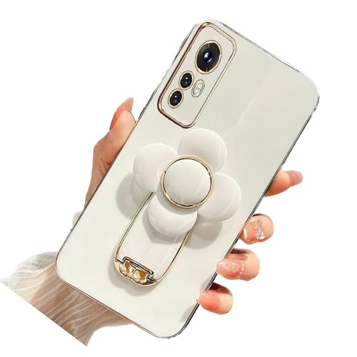 Nadoli für Xiaomi Redmi Note 12S Stressabbau Rotierende Windmühlen Ständer Hülle,Dünn Überzug Galvanisierte Blume Pinwheel Ständer Weiche Silikon Kratzfest Handyhülle Schutzhülle