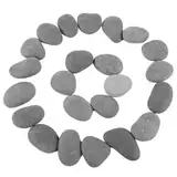 ROCKIMPACT 24 Große steine zum bemalen Dunkelgraue Strandkiesel, natürliche Flussfelsen mit glatter Oberfläche für Kunsthandwerk, 5-8 cm