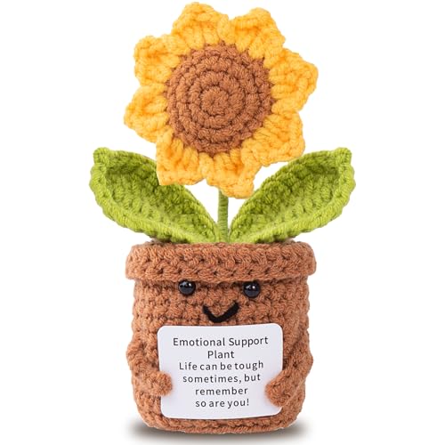 Aruigu Pocket Hug Sonnenblumen Glücksbringer Geschenke, Glückssonnenblume Positive Geschenke, Positive Kartoffel Deutsch Ersatz, Mutmacher Geschenk, Gute Besserung Geschenk (Sonnenblume)