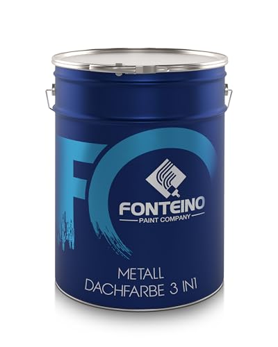 Metall Dachlack 3in1 Dachbeschichtung Sockelfarbe Metallschutzlack Feuerrot - 5L