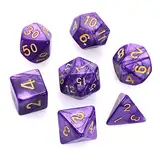 Abeillo 7 Stück DND Würfel Set für Dungeon und Dragons, Polyedrische Würfel RPG Rollenspiele Tischspiele D&D D20 D12 D10 D8 D6 D4 (Violetter)