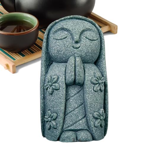 Lunaobrik Kleine Buddha-Figuren - Hausdekoration aus Stein | Buddhistisches spirituelles Zen-Ornament für Zuhause Meditation Yoga Schlafzimmer Wohnzimmer Garten