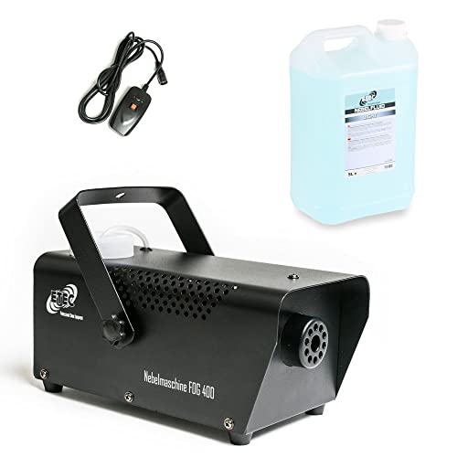 ETEC FOG 400 Nebelmaschine inkl. 5 Liter Professional Nebelfluid - Smoke Fogger Fog-Machine Party Disco Club DJ Fernbedienung Set Sparangebot 400 Watt Fernbedienung