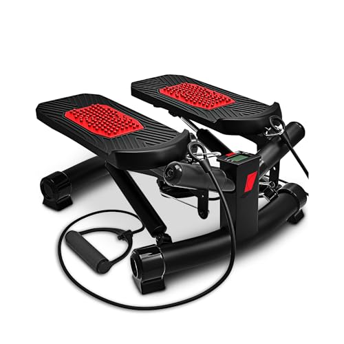 Sportstech 2in1 Twister Stepper mit Power Ropes - STX300 Modell 2021 Drehstepper & Sidestepper für Anfänger & Fortgeschrittene, Up-Down-Stepper mit Multifunktions-Display, Hometrainer Widerstand