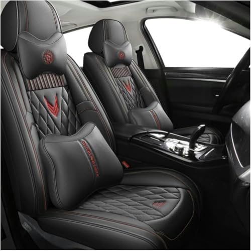 DENGFU Sitzbezüge Auto Autositzbezüge Universal Set für Mitsubishi Fortis Galant Cross Endeavor L200 COLOLT Auto Zubehör,schwarz Luxus