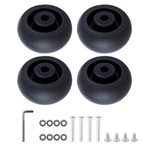 NVOQILIN 4 x 40 x 18 mm Kofferräder, Ersatzrollen, Schwarz, Universal-Räder, Gummi-Drehgelenk, Reparatur-Kits