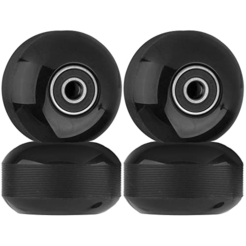 NONMON Skateboard Rollen 52mm 95A mit Lager 608 RS ABEC-9, Ersatzräder Set mit Kugellager für Skateboard Straße Tricks Cruiser Doppel-Kick Complete Boards, 4 Stück Schwarz