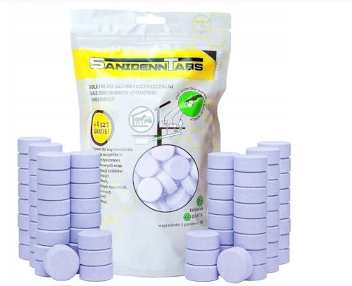 52 Biologische Tabletten mit aktiven Bakterien für Klärgruben – 1 Jahr natürliches Klärsystem – löst Schlamm auf, beseitigt Gerüche, beugt Verstopfungen vor – 1 Packung = 12 Monate
