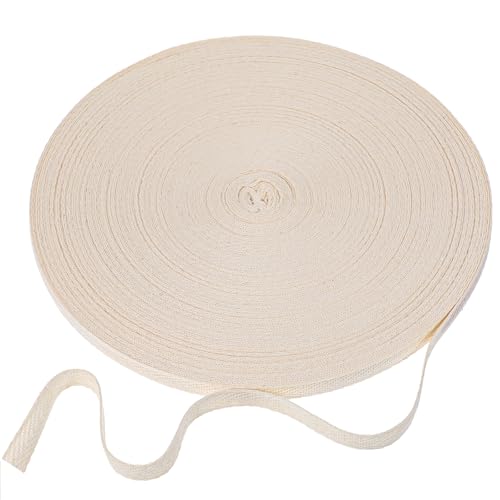 Grevosea 50m/Roll Baumwolle Gurtband Baumwolle Twill Tape Bänder Baumwoll Twillband Fischgräten-Gurtband Einfassband Schrägband Baumwolle zum Nähen Fischgrät zum Nähen Nahtband Baumwolle und Maßband