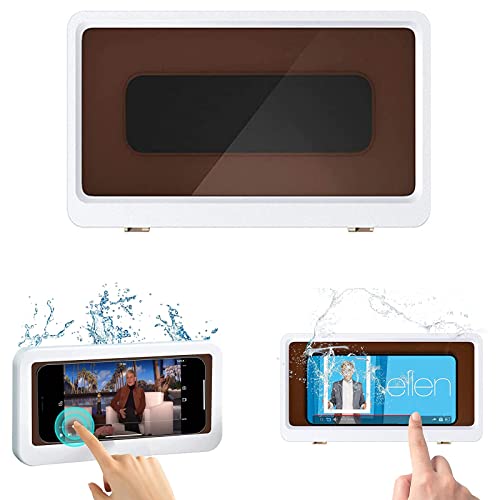 Manqyi Dusch Handy Ständer, Shower Phone Holder, Wasserdicht Handyhalterung Box, Touchscreen Handy Wandhaltrung， Dusch Handyhalterung, Dusch Handyhülle, Badewanne Handyhalterung Dusche für Bad Küche