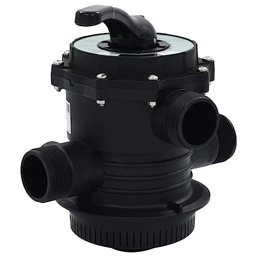 vidaXL Mehrwegeventil ABS 1,5" 6-Wege Top Mount Ventil Wegeventil Rückspülventil Sandfilter Poolfilter Sandfilteranlage Filteranlage Pool Schwimmbecken