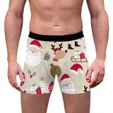 Lustige Boxershorts Herren Weihnachten Boxer Shorts Christmas Motiv Boxershorts Lustig Unterwäsche Männergeschenke Weihnachtsmann Kostüm Geschenk Männer