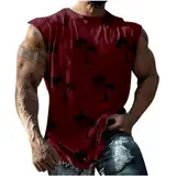 Herren Tank Top, Shirt Herren Mit Druck, Sleeveless Muskelshirt Unterhemd FüR Training Gym Fitness & Bodybuilding Leicht Rundhals Funktionsshirt Locker Freizeit Tops