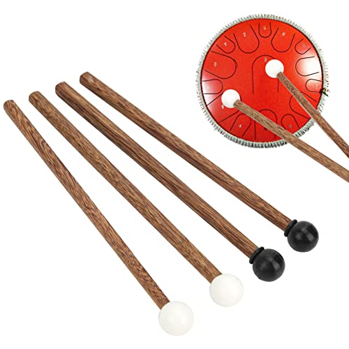 4 Stück 16,5 Cm Gummi-Trommelstöcke, Percussion-Sticks, Stahlzunge, Rutschfester Allgemeiner Trommelschlägel, Schlägel, Percussion-Instrumententeile für Kinder-Schlagzeuger und