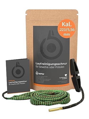 WPW Laufreinigungsschnur für Gewehre als Waffenreinigungsset & Laufreiniger, Kaliber .223, Kaliber .222, Kaliber .22lr, Kaliber 5,7x28 mm, Kaliber 5,56 mm NATO, Büchsen & Langwaffen