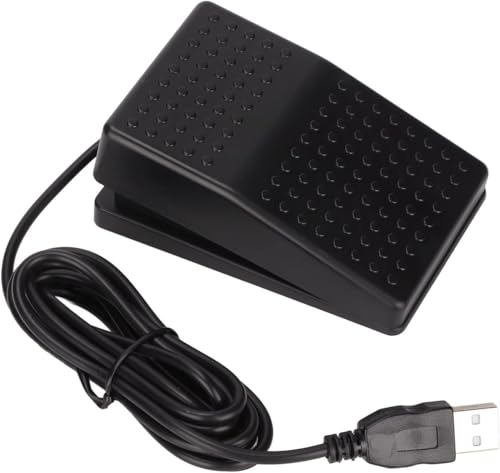 CYSFETENA Programmierbarer USB Einzel Fußschalter,Mechanischer Fußpedal mit 2m Kabel,Ergonomisches Fußschalter Pedal für Gaming Medizin Produktivität und Mediensteuerung