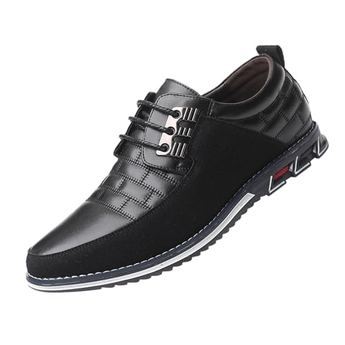 Oxford-Schuhe für Herren,Breathable Flat Modisch Klassisch SchnüRschuhe Stiefel Männer Schuhe mit PU-Leder