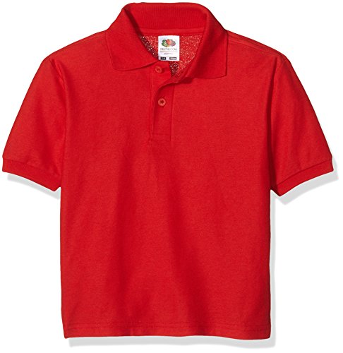 Fruit of the Loom Mädchen Boys Polo Shortsleeve Short, Rot (red), Herstellergröße: 14/15 años (164 cm)