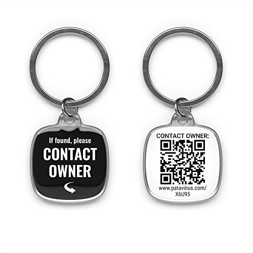 WERTSACHEN ABSICHERN: 1x Batterieloser QR-Code Anhänger inklusive App für Apple und Android mit anonymer Chatfunktion, Finder für Schlüssel, Koffer, Hunde, Katzen, Rucksack, Taschen (Contact))