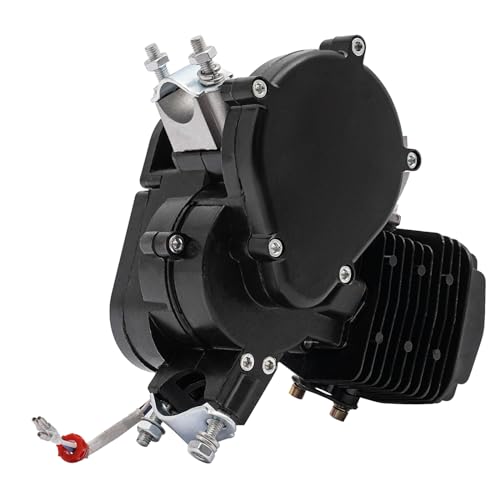 80CC 2-Takt Benzinmotor, bis 45km/h, Luftgekühlter 1-Zylinder Hilfsmotor, Kompatibel mit Elektrofahrrädern, Mini Dirt Bike, ATV & Roller(Schwarz)