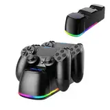 PS4 Controller Ladestation, Controller Ladestation für Playstation 4, Dual Controller Gleichzeitiges Laden mit Ladechip LED Ladeanzeige, Ladestation für Playstation 4/PS4 Pro/PS4 Slim Controller