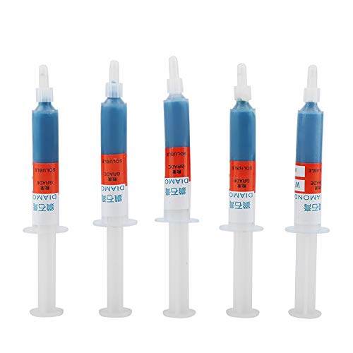 Akozon Diamant Schleifpaste 5 Stück/Set Diamant Läpppaste Polierpaste Diamantschleifen Läppmasse Körnung Compound Verbindung Spritzen (W5#2000)